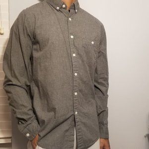 Express gray button-down shirt